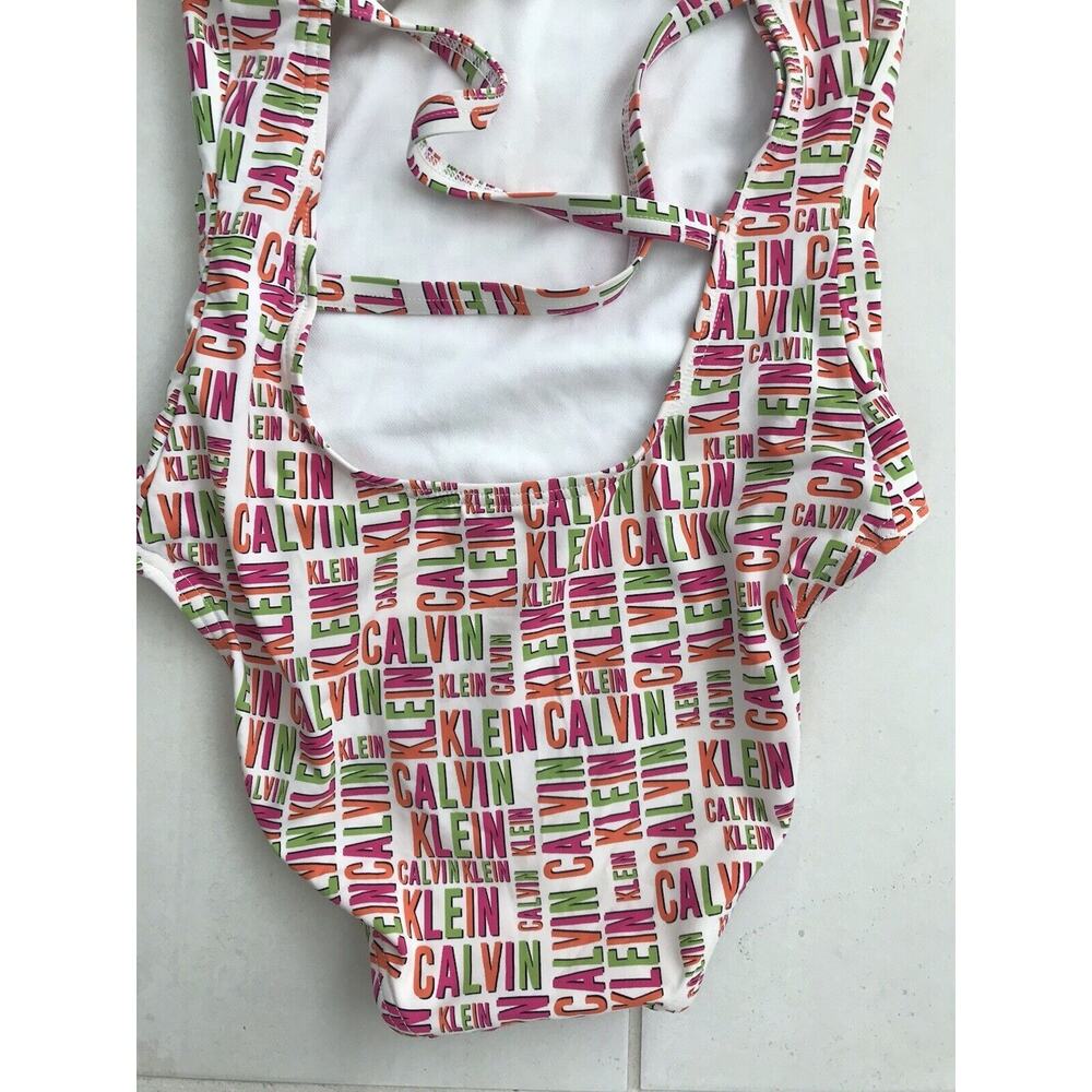 Calvin Klein‎ Multicolor Logo Print One Piece Swimsuit - Picture 7 of 7